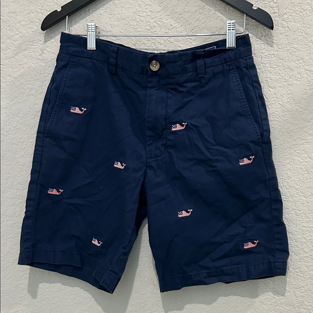 Vineyard Vines Dark Blue Shorts with Whale Embroidery mens size 30